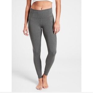 ATHLETA Stash Pocket Salutation Gray Leggings Size XSP